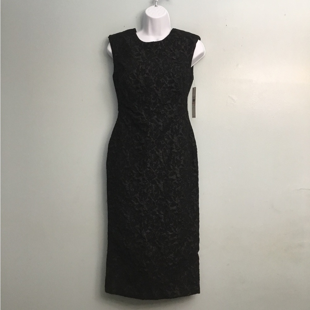 Calvin Klein Elegant Black Sleeveless Midi Dress